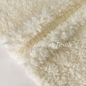 Long Pile Curly Sherpa Fleece Faux Fur Fabric for Coat