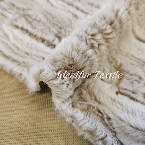 Embossed Rabbit Faux Fur Fake Fabric for Garments