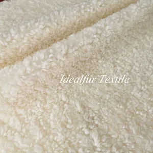 Knitted Fabric Curly Sheep  Lamb Fleece Faux Fur Fabric