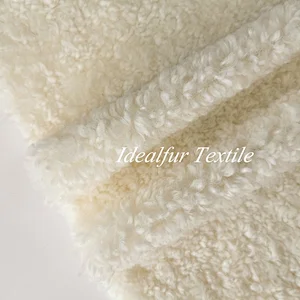 Knitted Fabric Curly Sheep  Lamb Fleece Faux Fur Fabric