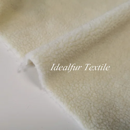 Comfortable Solid Color 100% Polyester Sherpa Fleece Fabric for Coat