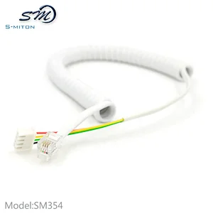 Telephone Coiled Cord 4P4C to Terminal Cable RJ9