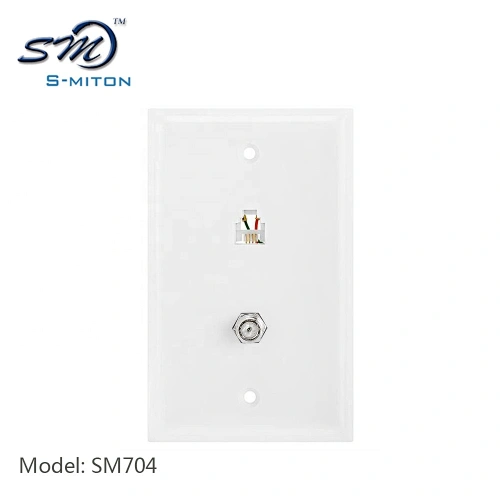 ABS material 2 port face plate wall jack