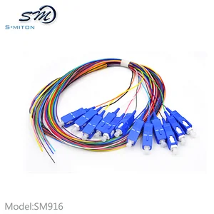 Single Mode SC/UPC Optic Fiber Pigtail 12 Colors PVC Jacket