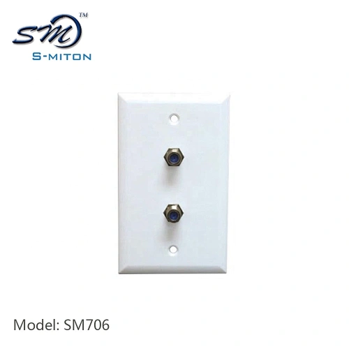 ABS material 2 port F connector wall plate