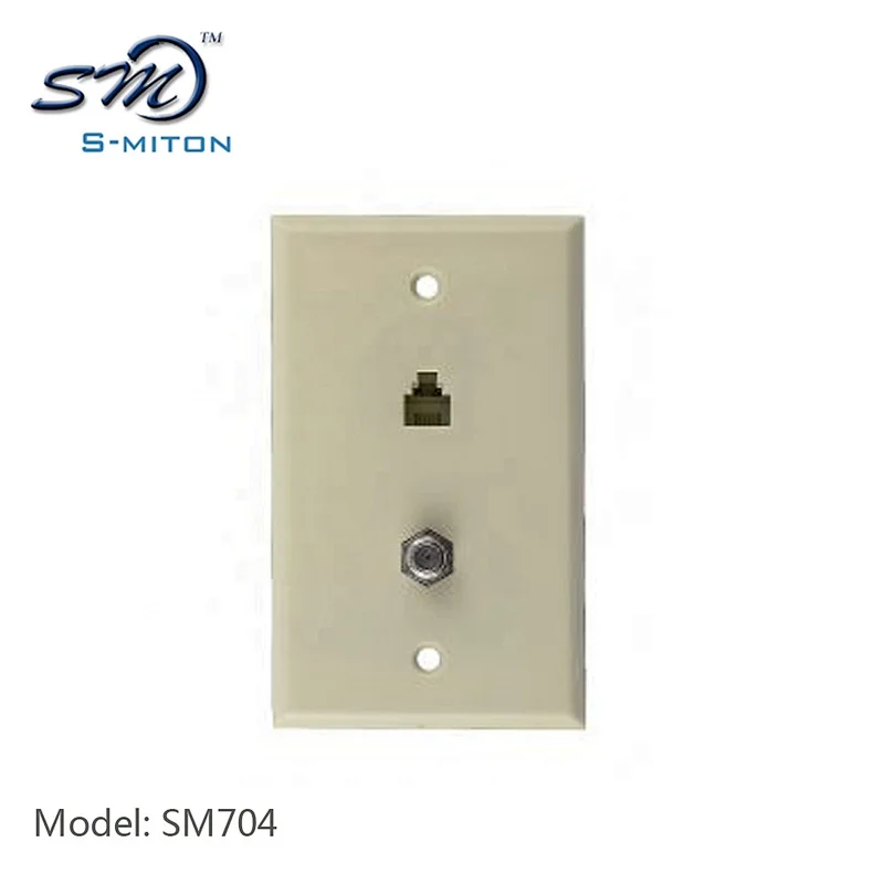 ABS material 2 port face plate wall jack