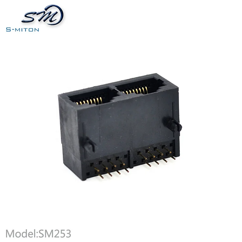 8 Pin PCB 8 Core Network Socket RJ45 2 Port
