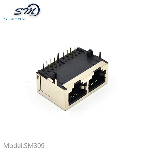PCB Female Socket 8 Core FTP RJ45 Jack 2 Port
