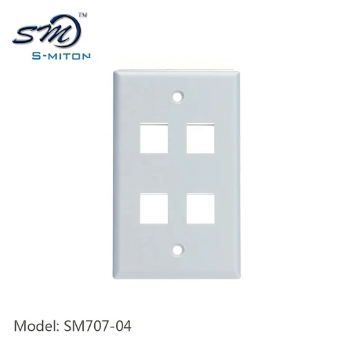 25 Pack 1-Gang Faceplate Cat6 Flat 4-Port White