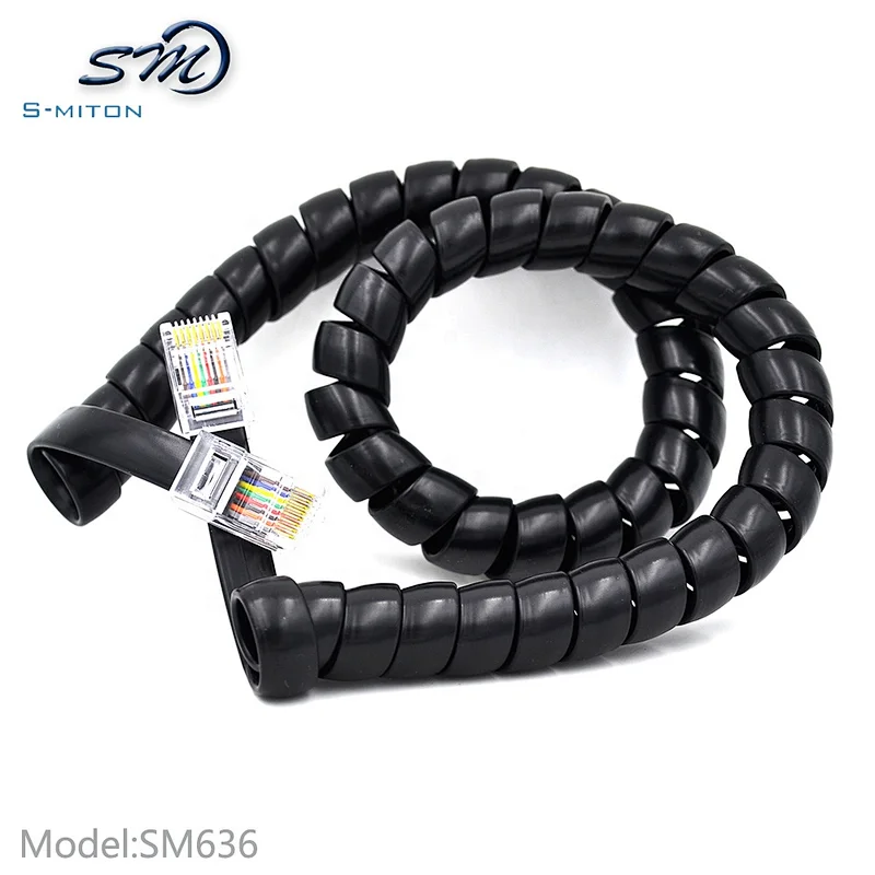 2m rj45 spiral cable telephone cable