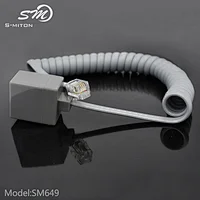 Telephone RJ9 Spiral Cord Male to RJ9 Female Socket Cable