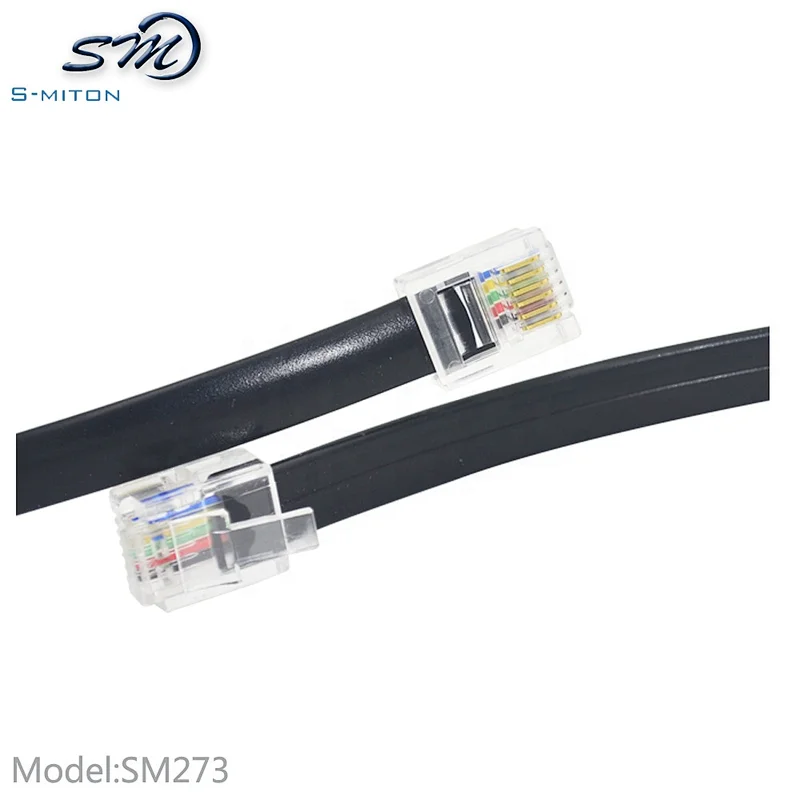 6 core flat telephone cable RJ11 telephone cable