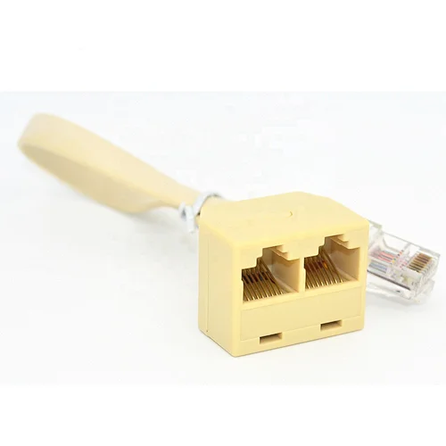 Ethernet Male to 2 Female RJ45 Adapter 8 Core Cable