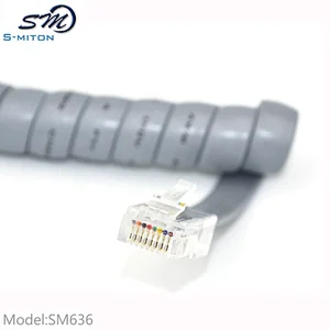 2m rj45 spiral cable telephone cable