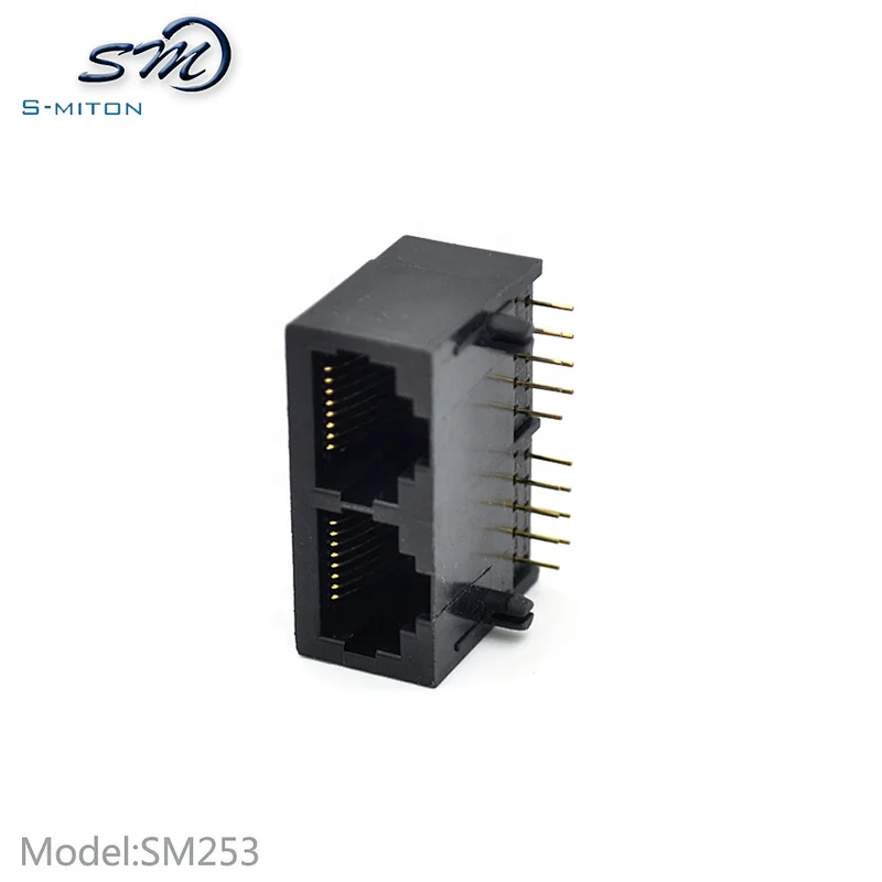 8 Pin PCB 8 Core Network Socket RJ45 2 Port