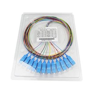 FTTH SC UPC PVC 1.5M fiber optic pigtail 0.9MM 12 CORE