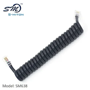 RJ9 4p4c telephone cable  spiral coiled cable