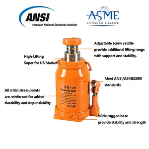 20 Ton High Quality Hydraulic Car Bottle Jack With ANSI And ASME