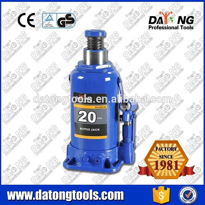 Adjustable Props Hydraulic Bottle Jack 20 Ton With Safety Valve GS CE TUV For Workshop
