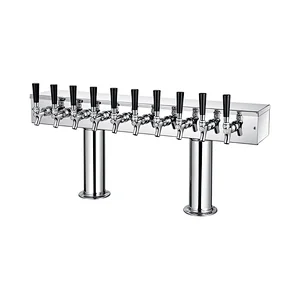 Pedestal Double 10 taps Polished beer tower