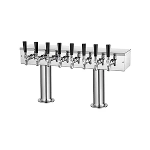 Pedestal Double 8 taps Polished beer tower