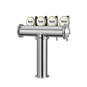 TALOS T Tower Stainless Steel 4 Tap Tower 85mm Beer Dispensing Equipment Draft Beer Tower (Polished)