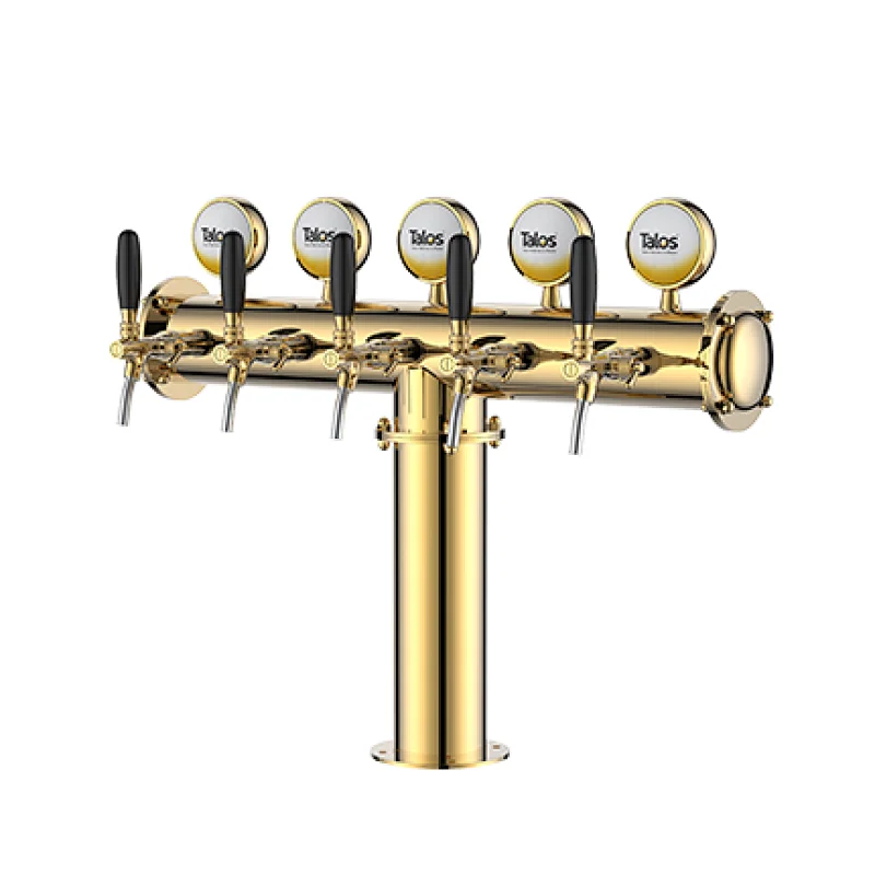 TALOS T Tower Stainless Steel 5 Tap Tower 85mm Beer Dispensing Equipment Draft Beer Tower (Polished)