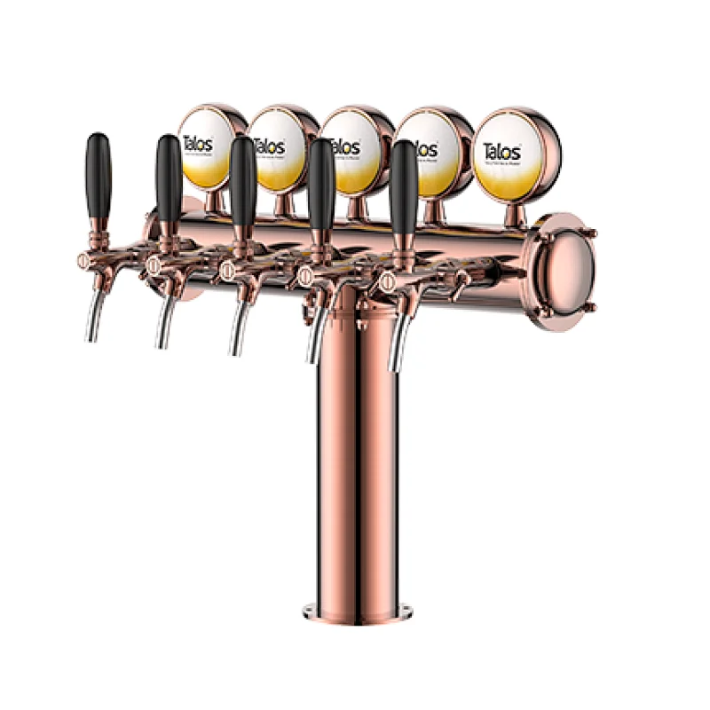 TALOS T Tower Stainless Steel 5 Tap Tower 85mm Beer Dispensing Equipment Draft Beer Tower (Polished)