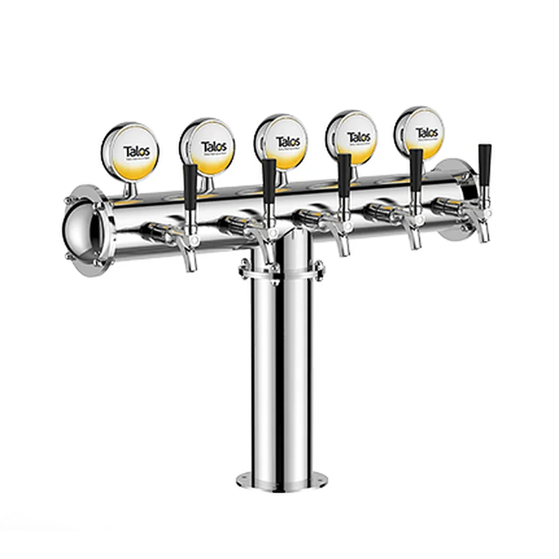TALOS T Tower Stainless Steel 5 Tap Tower 85mm Beer Dispensing Equipment Draft Beer Tower (Polished)