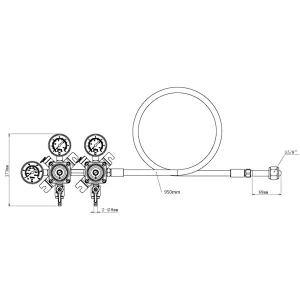 Talos 2-product Premium CO2 Beer Regulator with High Pressure Hose