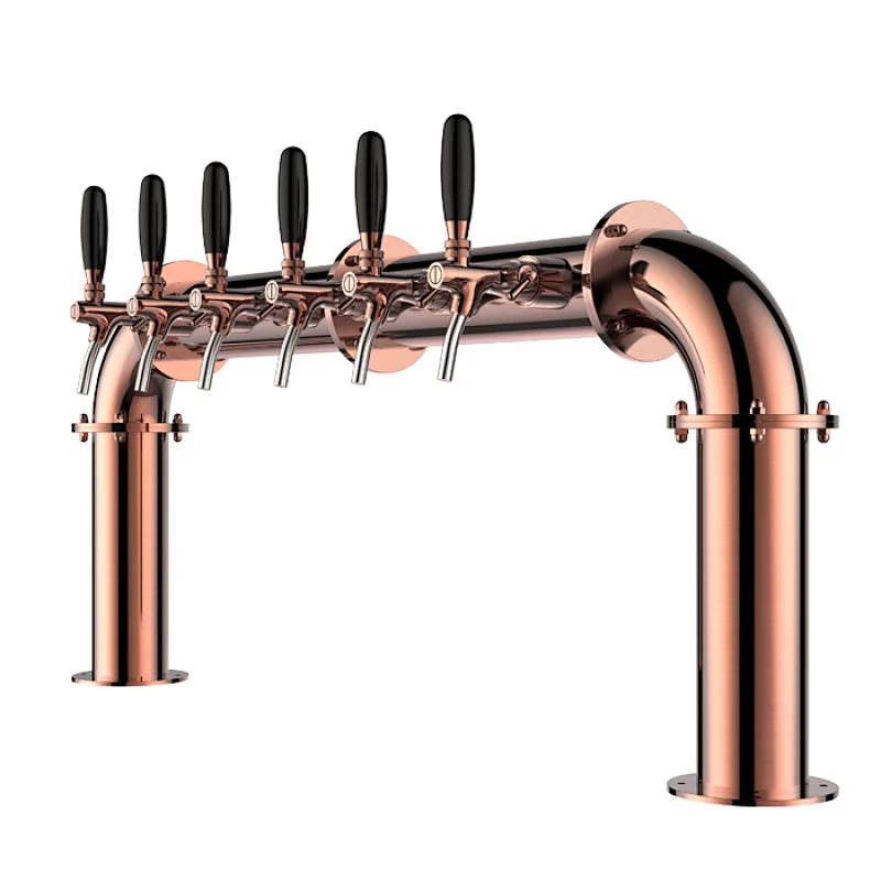 TALOS U Tower Stainless Steel 6 Tap Tower 85mm Beer Dispensing Equipment Draft Beer Tower (Red Bronze)