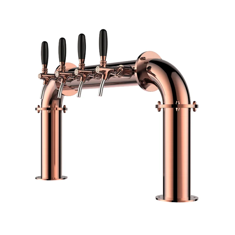 TALOS U Tower Stainless Steel 4 Tap Tower 85mm Beer Dispensing Equipment Draft Beer Tower (Red Bronze)