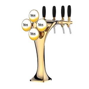 TALOS Cobra Tap Tower Chrome 4-way Dispensing Tower Draft Beer Tower