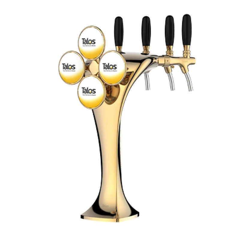 TALOS Cobra Tap Tower Chrome 4-way Dispensing Tower Draft Beer Tower