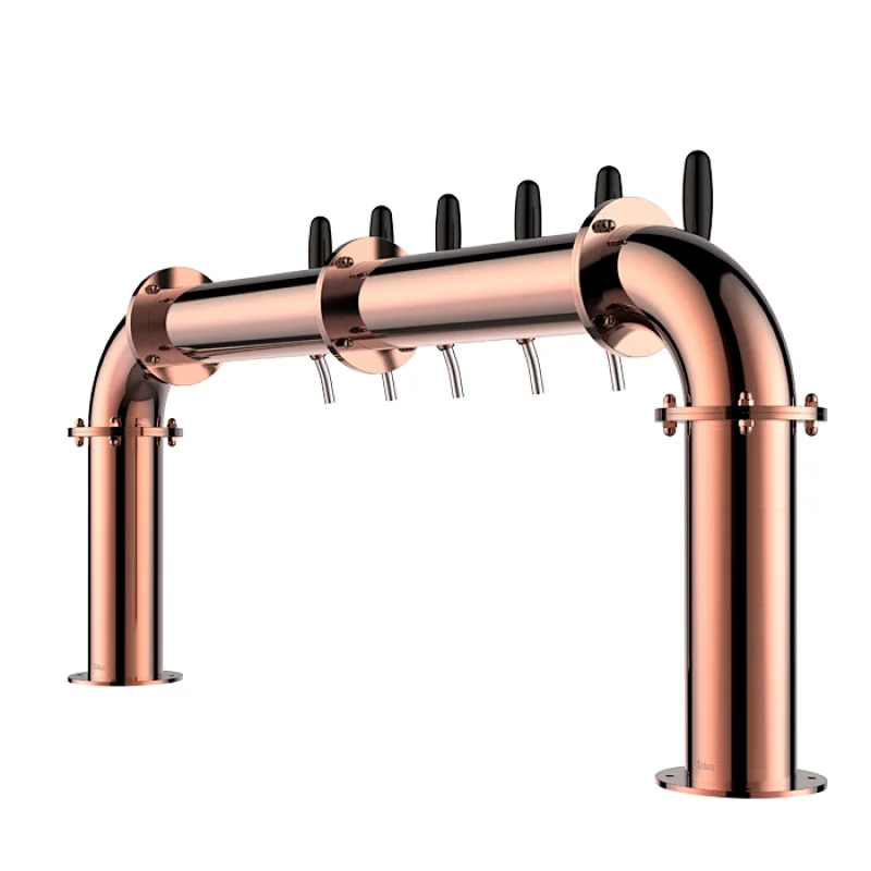 TALOS U Tower Stainless Steel 6 Tap Tower 85mm Beer Dispensing Equipment Draft Beer Tower (Red Bronze)