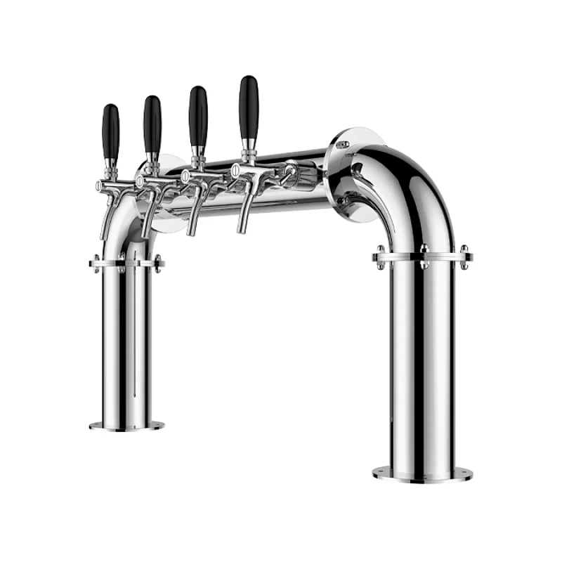 TALOS U Tower Stainless Steel 4 Tap Tower 85mm Beer Dispensing Equipment Draft Beer Tower (Polished)