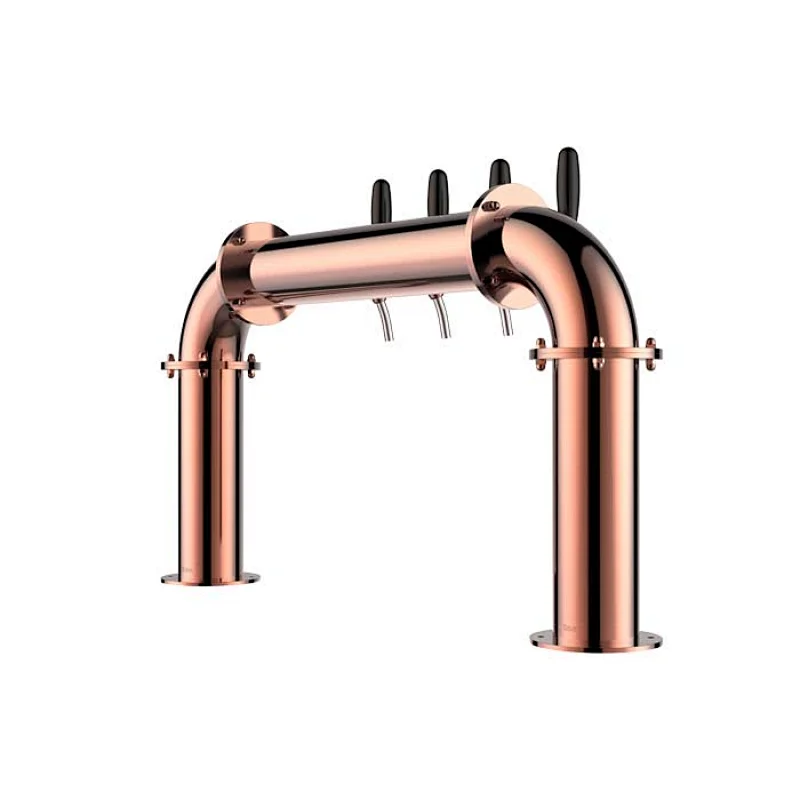 TALOS U Tower Stainless Steel 4 Tap Tower 85mm Beer Dispensing Equipment Draft Beer Tower (Red Bronze)