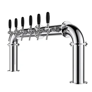 TALOS U Tower Stainless Steel 6 Tap Tower 85mm Beer Dispensing Equipment Draft Beer Tower (Polished)