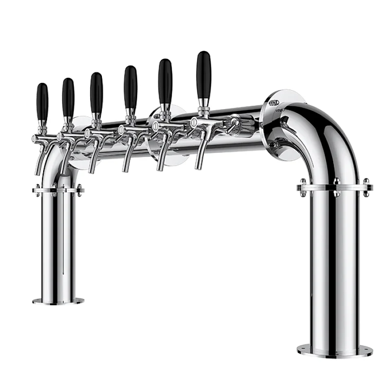 TALOS U Tower Stainless Steel 6 Tap Tower 85mm Beer Dispensing Equipment Draft Beer Tower (Polished)