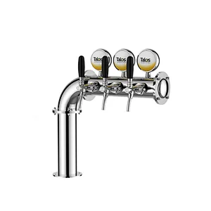 TALOS L Tower Stainless Steel 3 Tap Tower 85mm Beer Dispensing Equipment Draft Beer Tower (Polished)