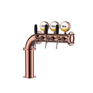 TALOS L Tower Stainless Steel 3 Tap Tower 85mm Beer Dispensing Equipment Draft Beer Tower (Red Bronze)