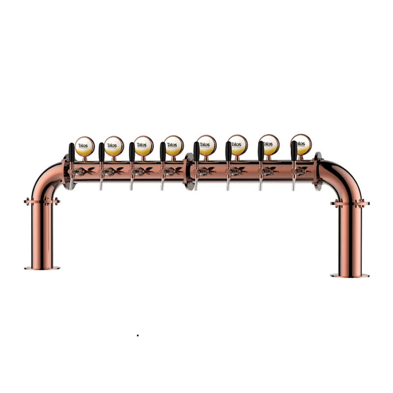 TALOS U Tower Stainless Steel 8 Tap Tower 102mm Beer Dispensing Equipment Draft Beer Tower (Red Bronze)