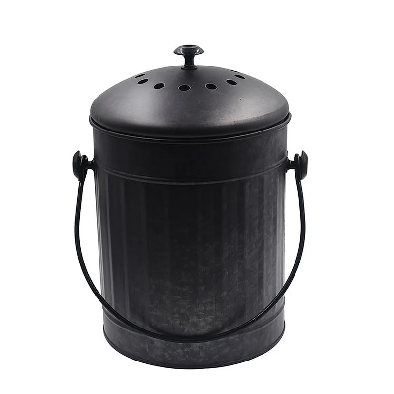Tabletop Compost Food Bin Kitchen Compost Bin, Antique Black finished