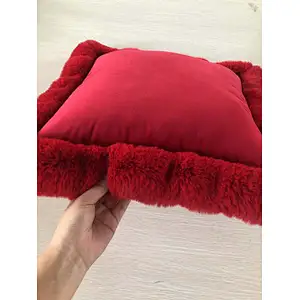 Rabbit fur padded cushion