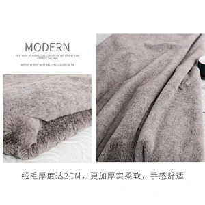 Super soft rabbit fur blanket