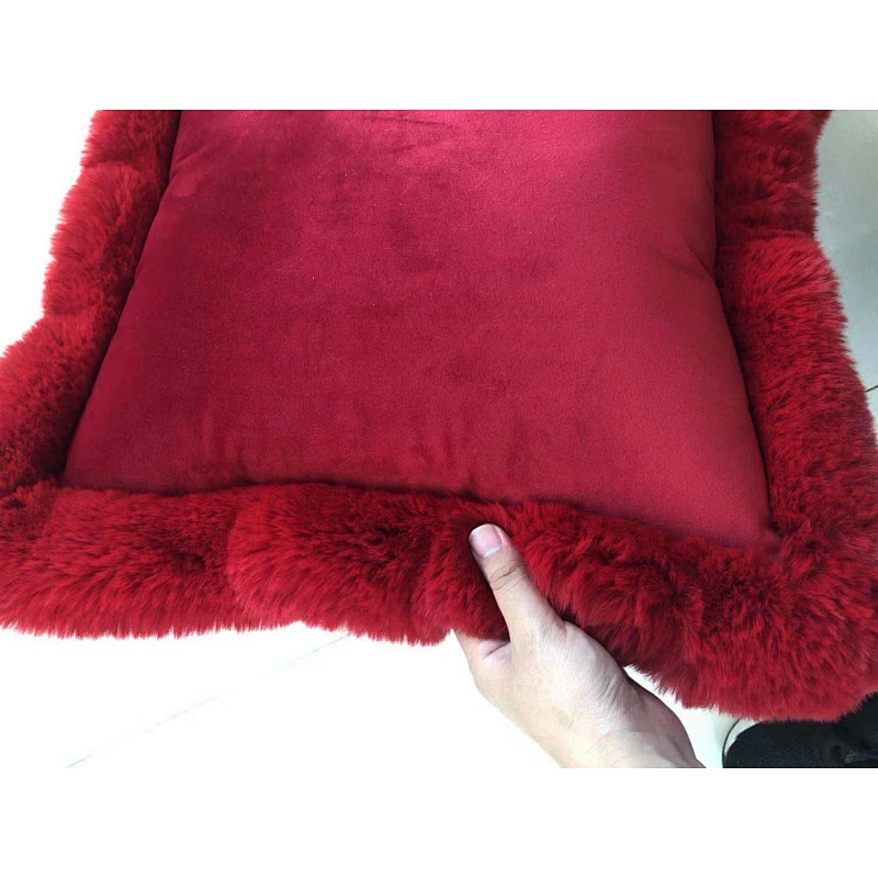 Rabbit fur padded cushion