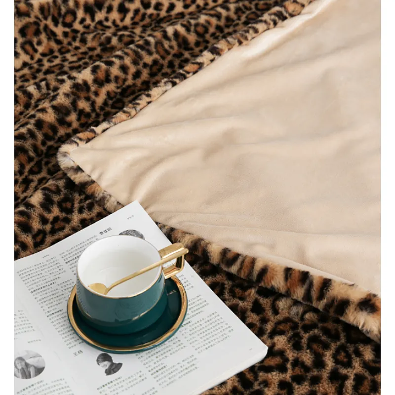 Leopard print soft blanket
