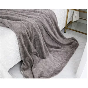 Super soft rabbit fur blanket