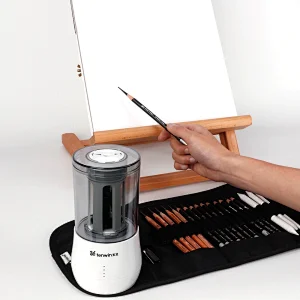 Tenwin 8009 Professional Rechargeable Art Electric Pencil Sharpener Long Point Pencil Nib For Art Artists Drawing Student
