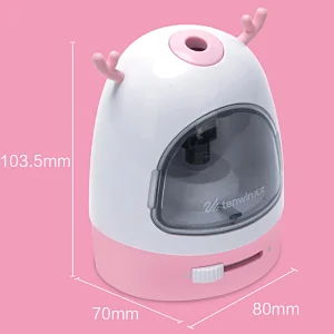 Tenwin 8017 Cute Cartoon Animal Style Novelty Electric Pencil Sharpener For Home School Office